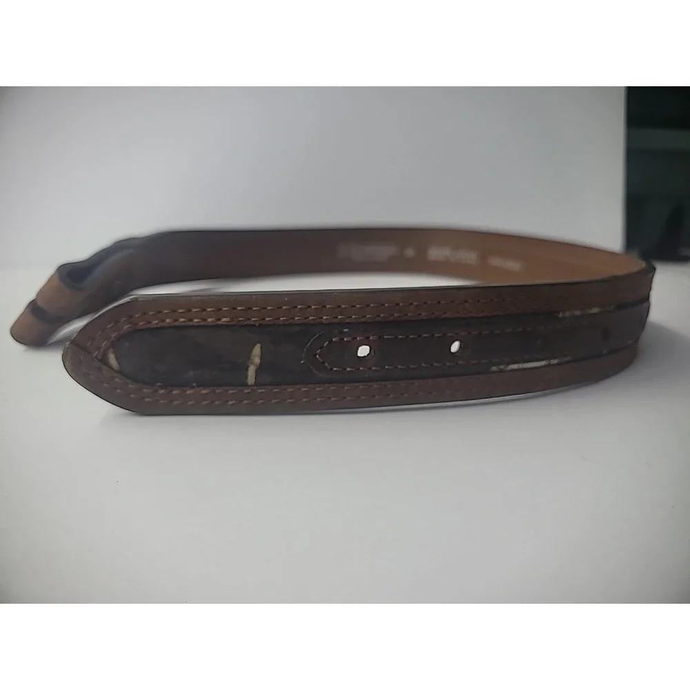 Vintage Nocona Belt Co Genuine Leather Belt No Buckle‎ Camouflage Brown Size 22